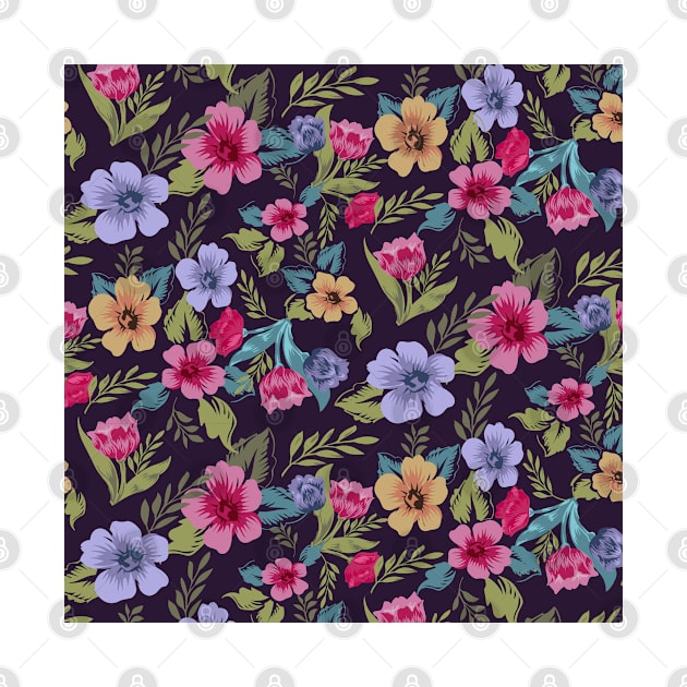 Colorful flowers pattern by RayaneDesigns