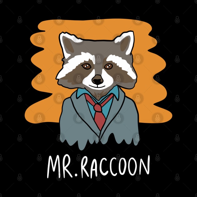 Mr. Raccoon in a Suit - Funny Trash Panda by isstgeschichte