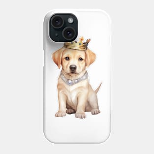 Watercolor Labrador Retriever Dog Wearing a Crown Phone Case