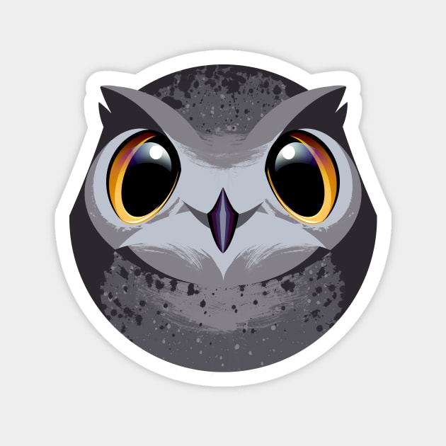 Bubble Great Horned Owl Magnet by eranfowler