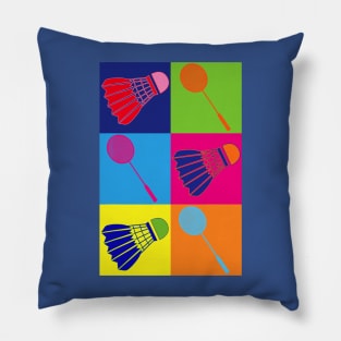 badminton shuttlecock and racquet merch Pillow