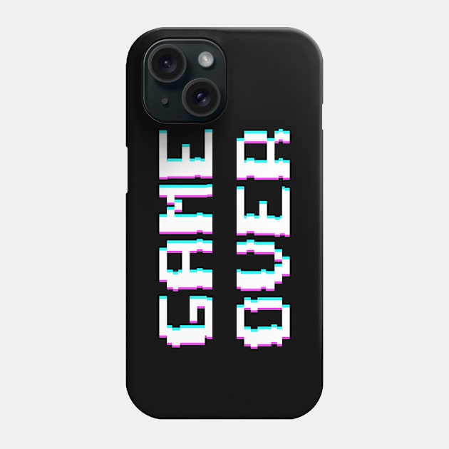 GAME OVER GLITCH PIXEL 8BIT CLASSIC GAMER Phone Case by JWOLF