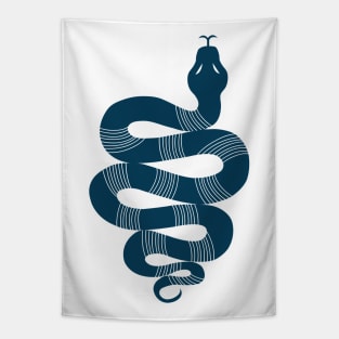 Large Snake deep blue Tapestry