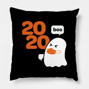 Ghost with Mask Booing 2020 Funny Halloween Pillow