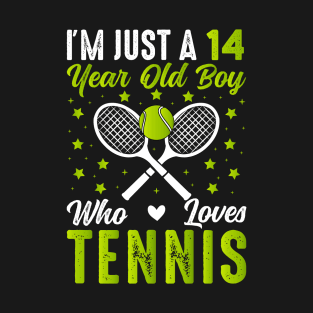Tennis 14 Year Old Boy Birthday Christmas T-Shirt
