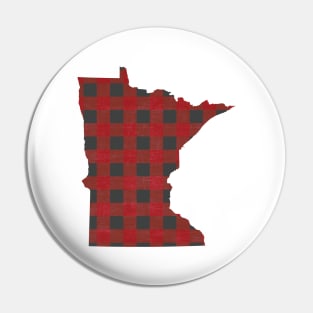 Minnesota Love in Buffalo Plaid Pin