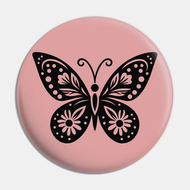 Floral Butterfly Pin by KayBee Gift Shop