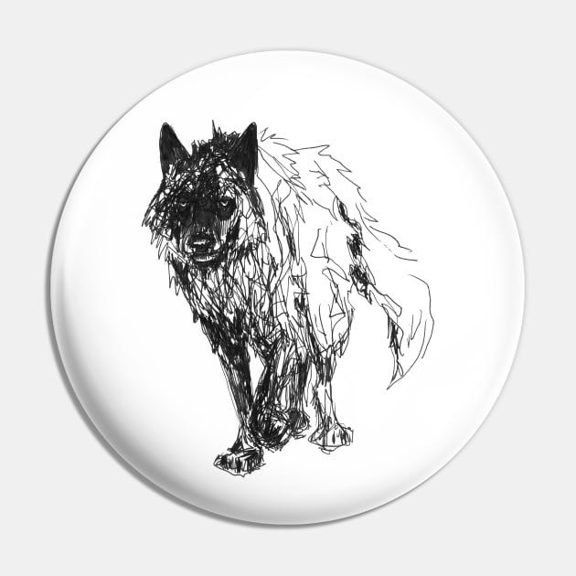 Dark Wolf Pin by InkedinRed