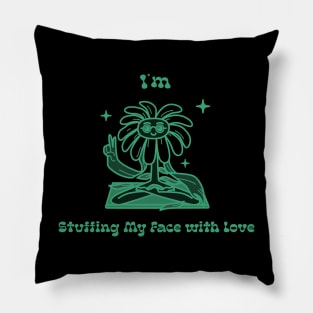 I'm Stuffing My Face with Love Gnome Hippie Thanksgiving Pillow