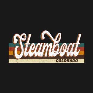 Steamboat Colorado US State Map Vintage Retro 70s 80s style T-Shirt