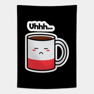 Uhhh... | Coffee | Charging | Low Battery | Cute Kawaii | Black Tapestry