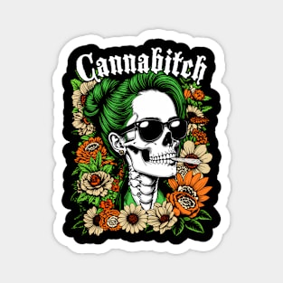 Canna Weed Smoker Stoner Skeleton 420 Pot Magnet