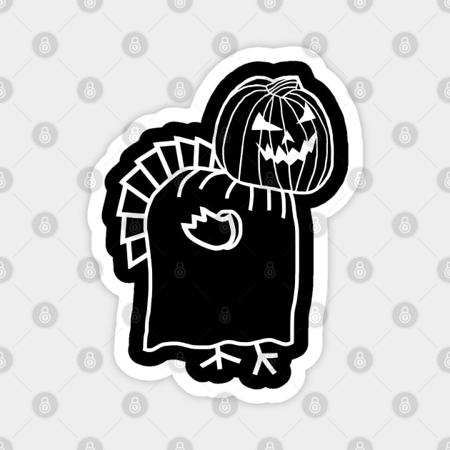 Spooky Thanksgiving Turkey Wearing Halloween Costume Magnet by ellenhenryart