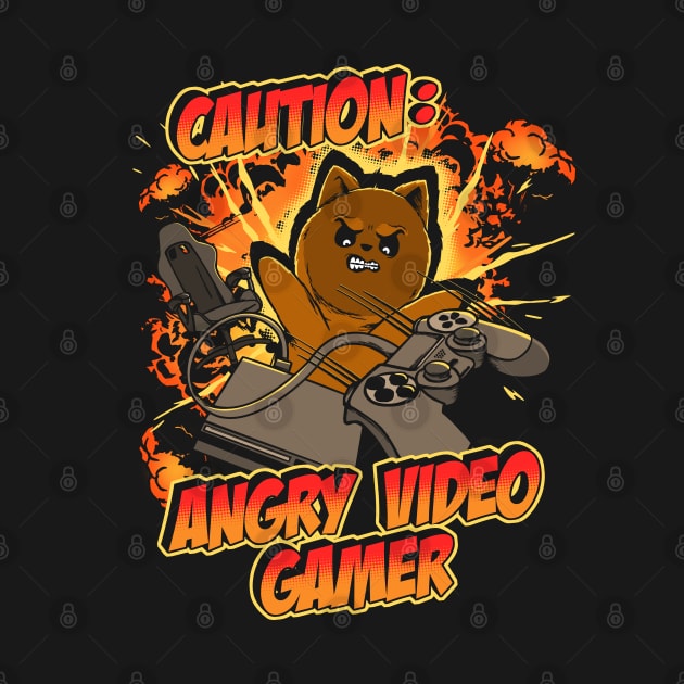 Caution Angry Video Gamer Rage Funny Gamer's by NerdShizzle