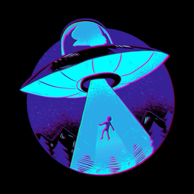 UFO Abduction Flying Saucer Graphic by UNDERGROUNDROOTS