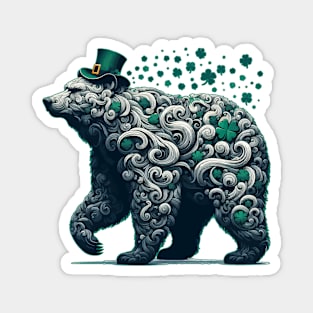 Happy st patricks day funny green bear Magnet