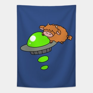 UFO Highland Cow Tapestry