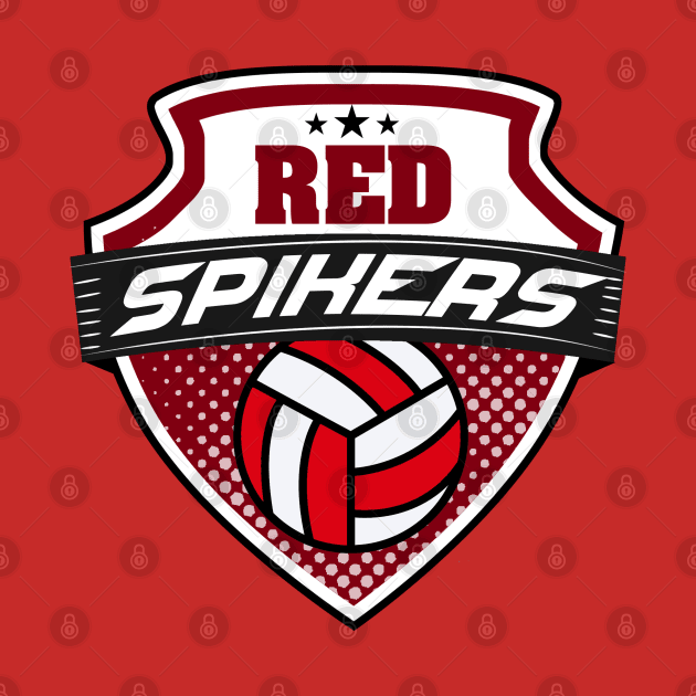 Sporty Volleyball Team Red Spikers Athlete for Olympics by Teephical