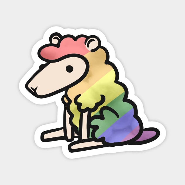 Rainbow sheep Magnet by Jamtastic