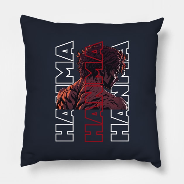 hanma  baki the grappler spirit Pillow by Alex