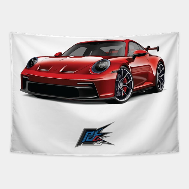 porsche 992 gt3 Tapestry by naquash