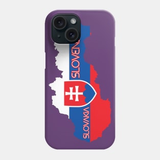 Slovakia flag & map Phone Case