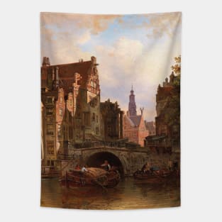 Vintage Scene in Amsterdam Tapestry