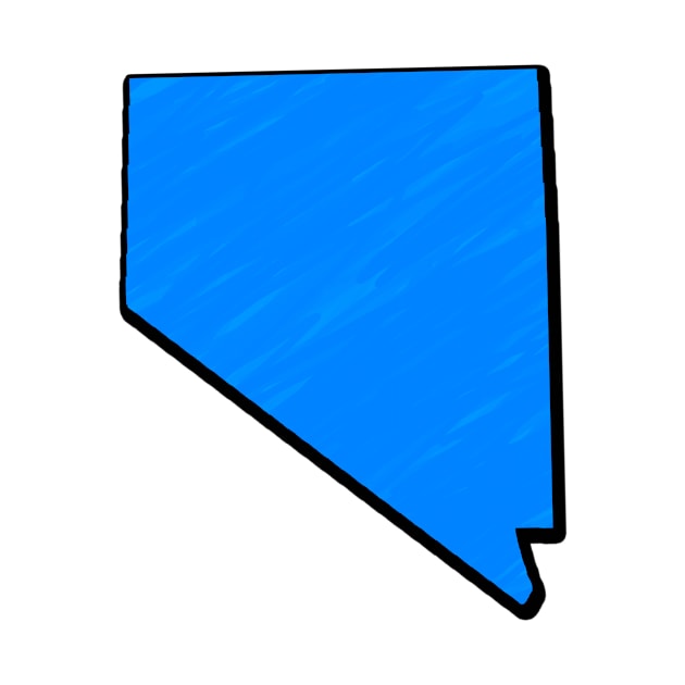 Bright Blue Nevada Outline by Mookle