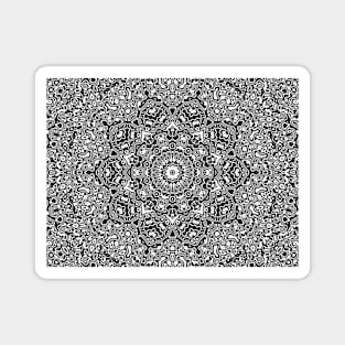 Thai pattern shapes, black and white, Vector abstract modern minimalist Magnet