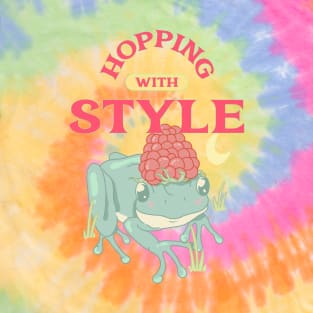 “Hopping With Style” Glamorous Frog Wearing Raspberry As A Hat T-Shirt