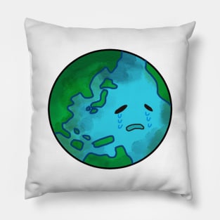 Sad Planet Earth Pillow