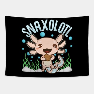 Snaxolotl Funny Axolotl Sushi Snacks Kawaii Animal Tapestry