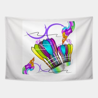 T-shirt badminton sport art brush style Tapestry