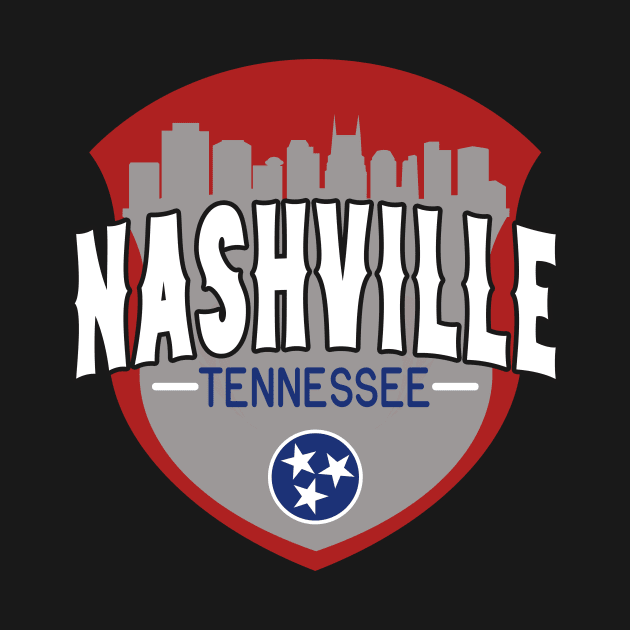 Nashville Tennessee Badge City by Foxxy Merch