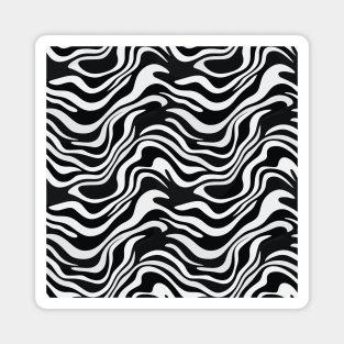 Monochrome Waves: Modern Abstract Ebb and Flow Magnet