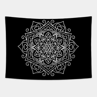 White Mandala Digital Art Tee Tapestry