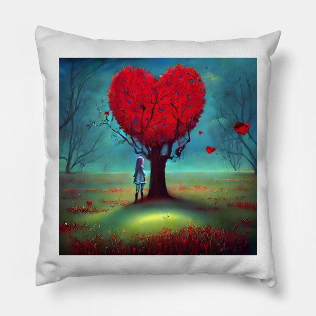 mystery tree of love Pillow by bogfl