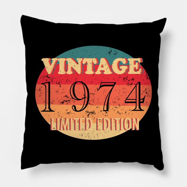 Vintage 1974 Limited Edition Pillow by Whisky1111