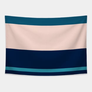 An exceptional bind of Navy, Deep Sea Blue, Sea, Pale Cyan and Pale Pink stripes. Tapestry