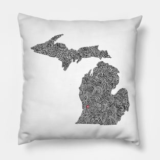 Grand Rapids Map Design Pillow