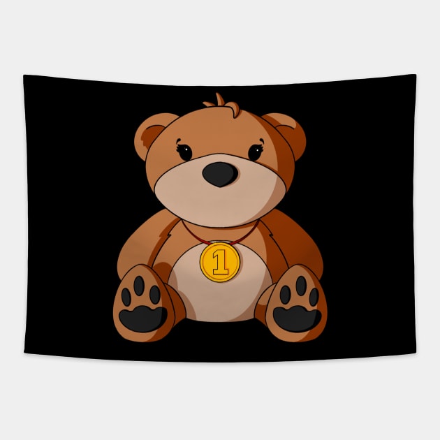 Sports Medal Teddy Bear Tapestry by Alisha Ober Designs