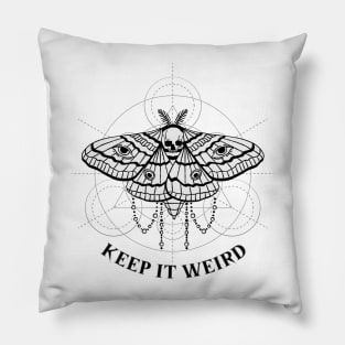 keep it weird hawkmoth Pillow