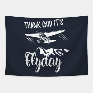 Funny Retro Thank God It's Flyday Aviation Shirt Plane Gift Tapestry