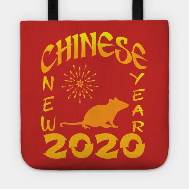 Chinese New Year 2020 Cool Rat Silhouette Year Of The Rat Tote