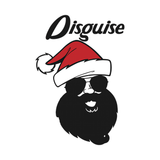 Santa Claus in Disguise Black Beard Sunglasses Hat T-Shirt