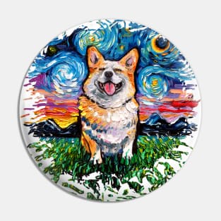 Smiling Corgi Night (version 2) Pin