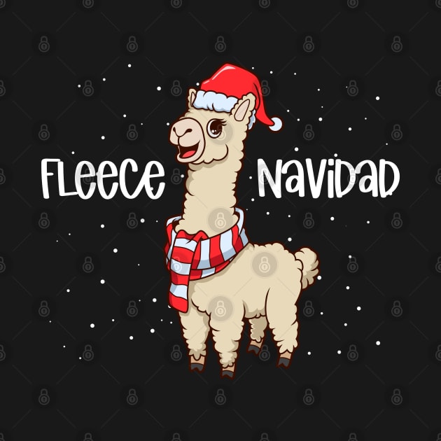 Christmas llama - Fleece Navidad by Modern Medieval Design