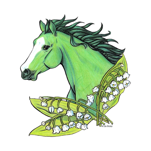 Emerald Horse with Lily of the Valley by lizstaley