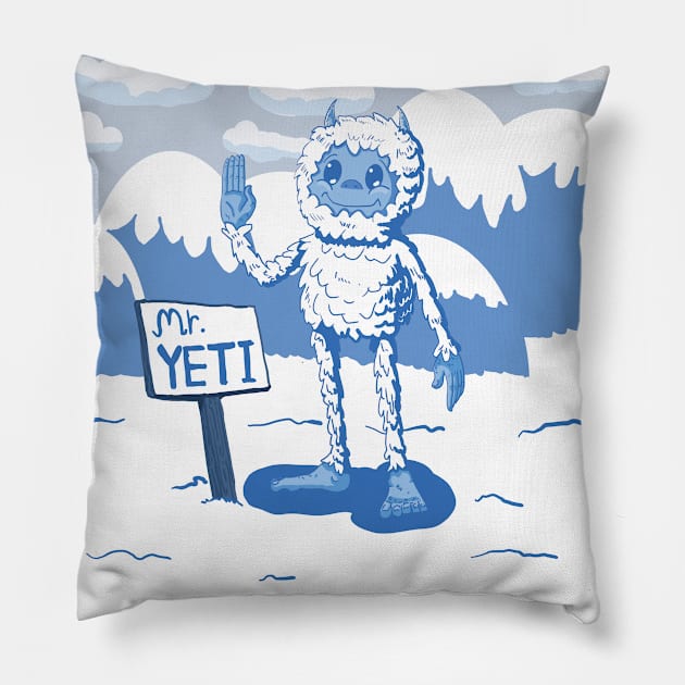 MR. YETI Pillow by droidmonkey