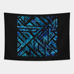 Blue geometric Tapestry